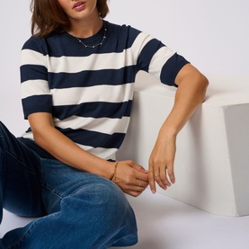 Lizza Striped Knit Top