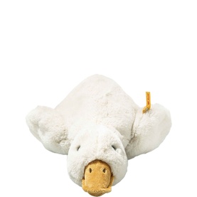 Steiff Bears Gilda Goose 47cm soft plush toy in white with tan beak, safety eyes, and signature Button in Ear detail