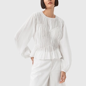 Melani Gathered Peplum Blouse