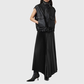 Jax Asymmetric Pleated Skirt