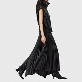 Jax Asymmetric Pleated Skirt