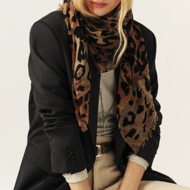 Selene Leopard Square Scarf