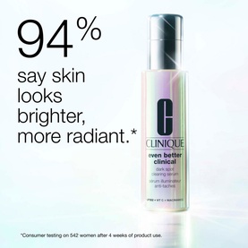 Clinique Even Better Clinical Dark Spot Clearing Serum 75ml bottle with 94% say skin looks brighter claim text