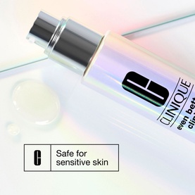 Clinique Even Better Clinical Dark Spot Clearing Serum 75ml pump bottle with iridescent finish, Safe for Sensitive Skin label visible
