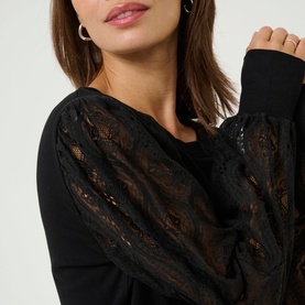 Nima Lace Jersey Blouse