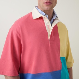 Colour-Blocked Rugby Shirt