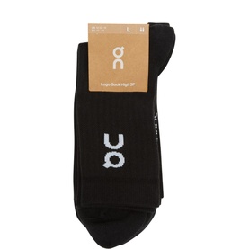 Three-Pack High-Rise Logo Socks