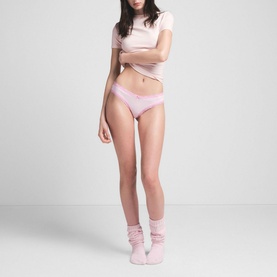 Lace Trim Brief Cherry Blossom Tonal