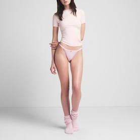 Picot Logo String Bikini Brief Cherry Blossom Tonal