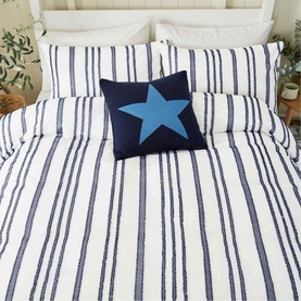 Clipped Duvet Set Navy