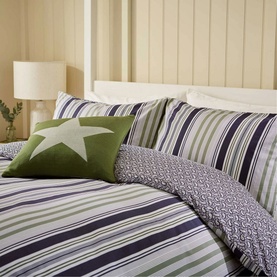 Beach Duvet Set Green/Slate