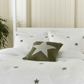 Tufted Star Duvet Set Green