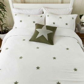 Tufted Star Duvet Set Green
