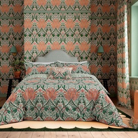 Helena Duvet Set Peach/Teal