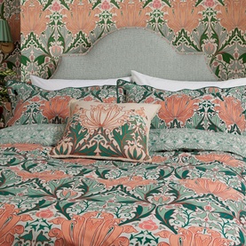 Helena Duvet Set Peach/Teal