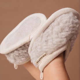 Merino Sheepskin Baby Booties Cloud