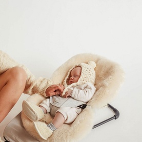 Merino Sheepskin Baby Booties Milk
