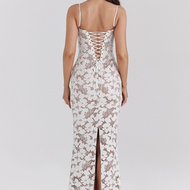 Pearl Floral Embroidered Dress