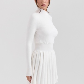Willow Pleated Skater Knitted Dress