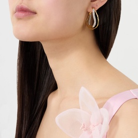 Solanales Crystal Twist Hoop Earrings