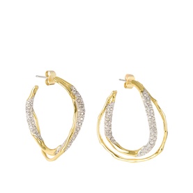 Solanales Crystal Twist Hoop Earrings