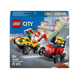City Great Vehicles Pizza vs. Fire Truck Race Car Pack
