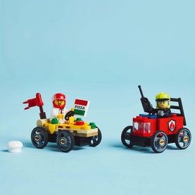 City Great Vehicles Pizza vs. Fire Truck Race Car Pack