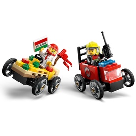 City Great Vehicles Pizza vs. Fire Truck Race Car Pack