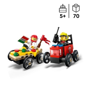 City Great Vehicles Pizza vs. Fire Truck Race Car Pack