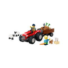 City Great Vehicles Red Farm Tractor with Trailer & Sheep