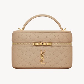 Gaby Quilted Mini Leather Vanity Case