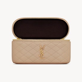 Gaby Quilted Mini Leather Vanity Case
