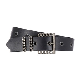 Chain Buckle Leather Belt