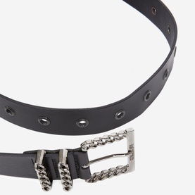 Chain Buckle Leather Belt