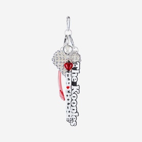 Beaded Heart Bag Charm