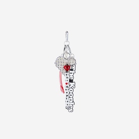 Beaded Heart Bag Charm