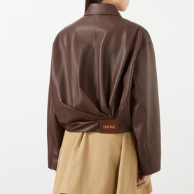 Twist Logo Leather Jacket