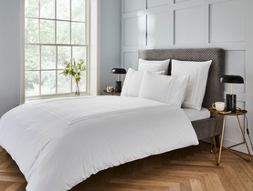 Wide Narrow Stripe 400 Thread Count Duvet Set White on White