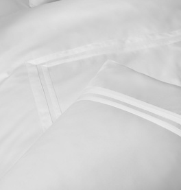 Wide Narrow Stripe 400 Thread Count Duvet Set White on White