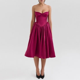 Coco Satin Tulle Flared Dress