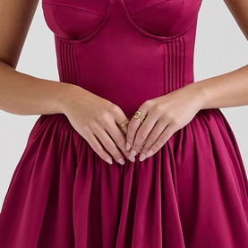 Coco Satin Tulle Flared Dress