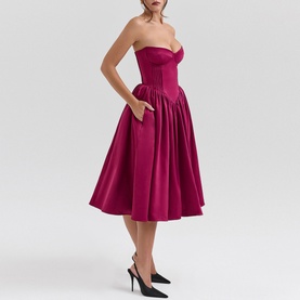 Coco Satin Tulle Flared Dress
