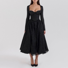 Duchess Lace Corset, Flared Skirt & Bolero Set