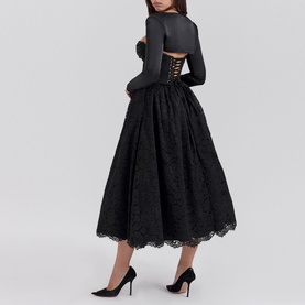 Duchess Lace Corset, Flared Skirt & Bolero Set