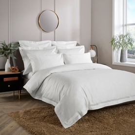 Triple Row Cord 800 Thread Count Duvet Cover White on White