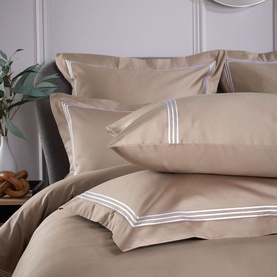 Triple Row Cord 800 Thread Count Oxford Pillowcase White on Flax