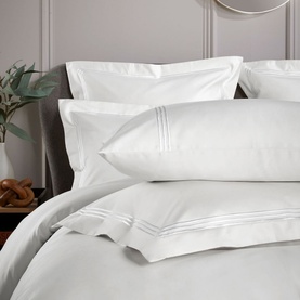 Triple Row Cord 800 Thread Count Oxford Pillowcase White on White
