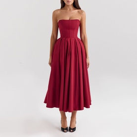 Pandora Detachable Bow Midi Dress