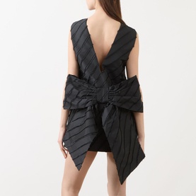 Oversized Bow Mini Shift Dress