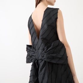 Oversized Bow Mini Shift Dress